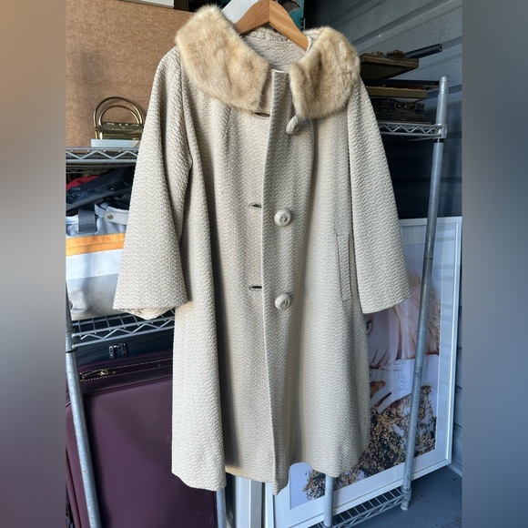 Vintage Swing Coat with Mink Collar S - Picture 2 of 10